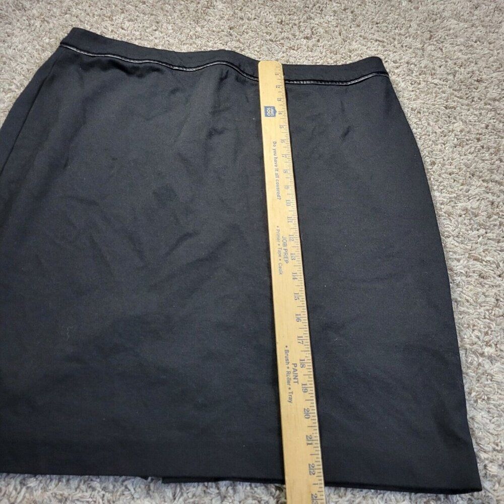 TALBOTS Skirt Womens 18 Black A Line Rayon Nylon Blend Stretch Slit - Picture 5 of 9